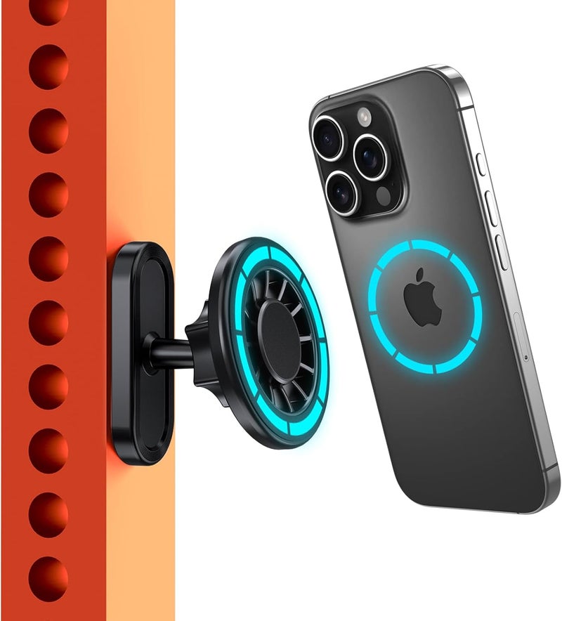 UBeesize Gym Magnetic Phone Holder, 1-Sec Install 360° Adjustable Ball Joint and Durable Base, Dual Magnetic Phone Mount with Smartphones, Works on Any Surface (Metal Plate and Ring Included) - Image 1